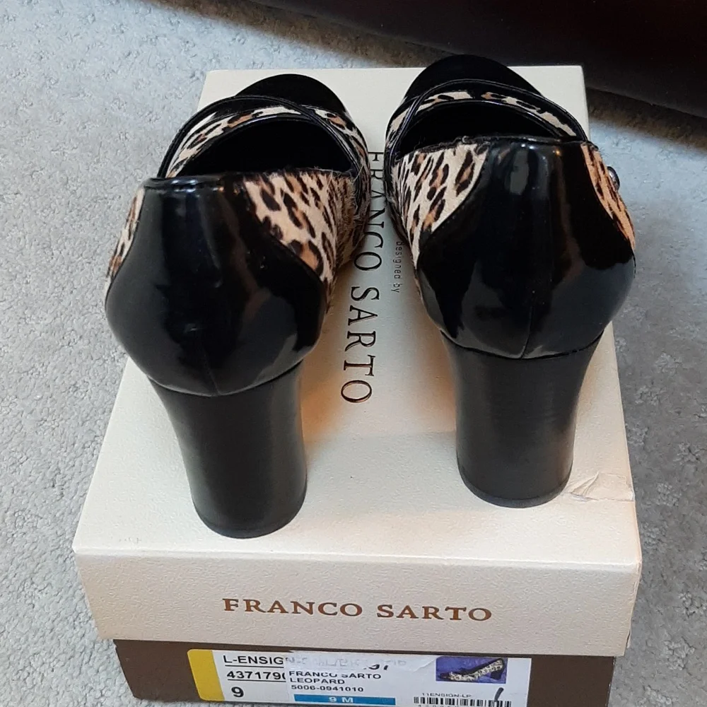 Franco Sarto 9M Women's Leopard Print Mary Jane Pumps